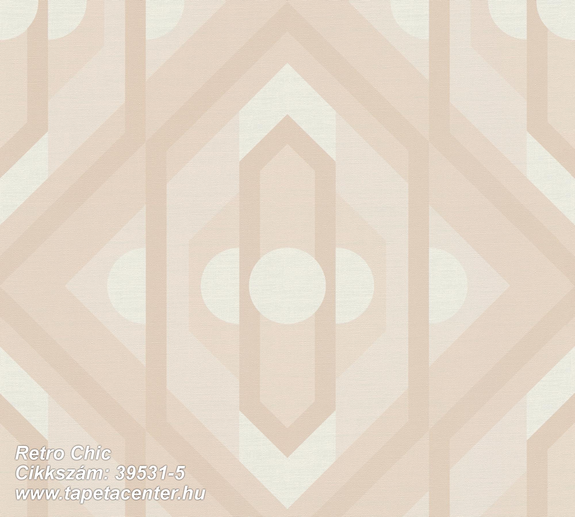 Geometriai mintás,retro,textil hatású,bézs-drapp,pink-rózsaszín,súrolható,vlies tapéta 